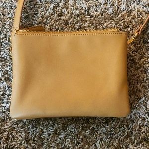 Beige Leather Purse/ Clutch
